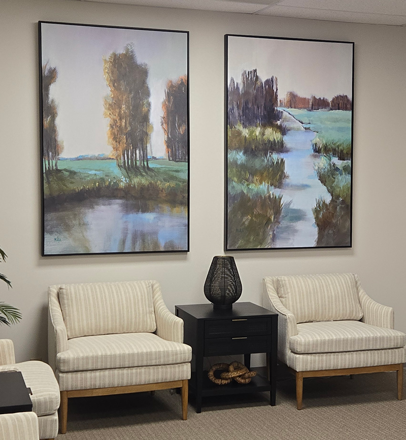 Peaceful waiting room in the Paoli office